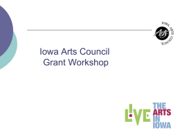 Iowa Arts Council Grant Workshop