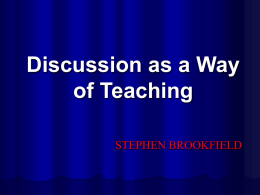 discussion as a way of teaching