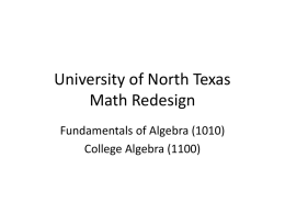 UNT Math Redesign