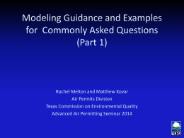 Modeling Guidance and Examples for Commonly Asked