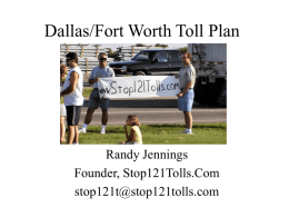 Dallas/Fort Worth Toll Plan