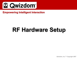 Qwizdom RF Hardware Setup