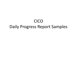 CICO Daily Progress Report Samples