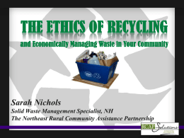 Recycling Ethics - Gilmanton, New Hampshire