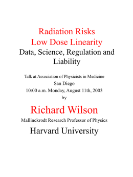 Low Dose Linearity and Hormesis for Radiation