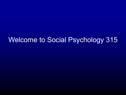 social psych 315 - Arts and Sciences at Washington