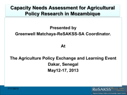 Agricultural Information Systems in support of Policy
