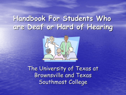 Handbook For Students Who are Deaf or Hard of Hearing