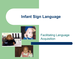 Infant Sign Language - University of Minnesota Twin Cities
