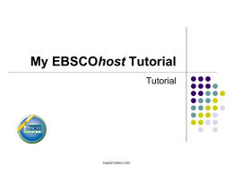 My Ebscohost - Powerpoint with 14 slides