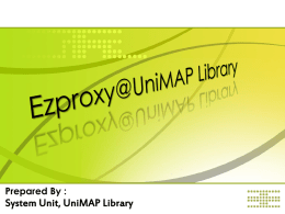 Ezproxy@UniMAP Library