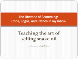 The Rhetoric of Scamming: Ethos, Logos, and Pathos in my