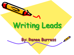 Writing Leads - Scholastic Teachers