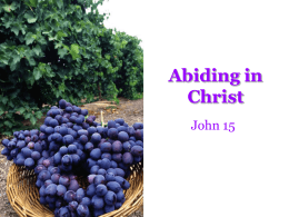 Abiding in Christ, John 15
