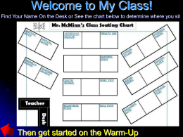 Welcome to My Class!