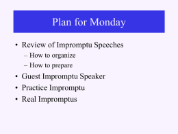 Impromptu Speaking - University of Florida