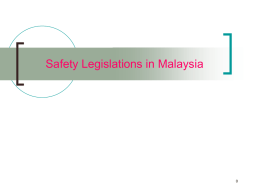 Legislations - Faculty of Chemical Engineering, UTM