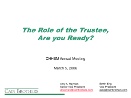 The Role of the Trustee