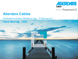 Aberdare Cables Powertech Investors Relations Day – 9