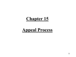 Appeal Process [Primary Statutes: G.S. 105