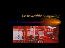 Le wearable computing - Site des Pages Perso du LIG