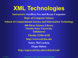 XML Technologies Spring 2001