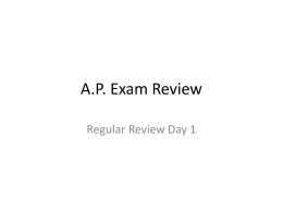 A.P. Exam Review - Mt. Lebanon School District