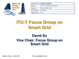 ITU-T Focus Group on Smart Grid - GSC-16