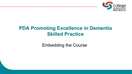 PDA Promoting Excellence in Dementia Skilled Practice