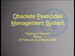 Obsolete Pesticides Management System