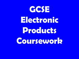 GCSE Electronic Products Coursework
