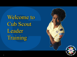 Welcome to Cub Scout Leader Training