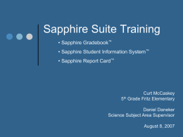 Sapphire Suite Training