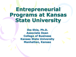 Entrepreneurial Programs at Kansas State University