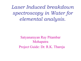 Laser Induced breakdown spectroscopy in Water for