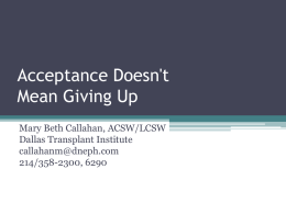 acceptance doesn't mean the same thing as giving up