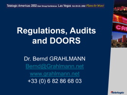 Regulations, Audits and DOORS
