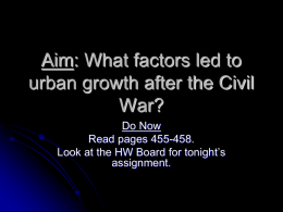Aim: What factors led to urban growth after the Civil War?
