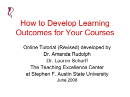 Learning Outcomes - Stephen F. Austin State University