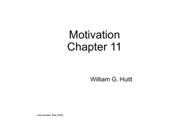 General Psychology: Motivation
