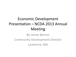 Economic Development Presentation – NCDA 2013 Annual Meeting