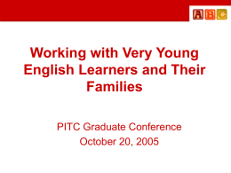 Working with Very Young English Learners and Their Families