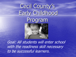 Cecil County’s Early Childhood Program