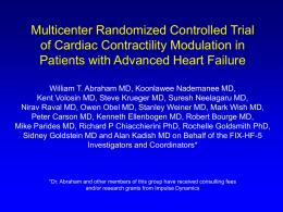 Multicenter Randomized Controlled Trial of Cardiac