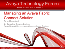 Managing an Avaya Fabric Connect Solution
