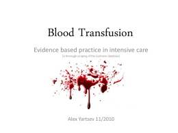 Blood Transfusion - Deranged Physiology