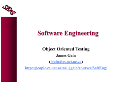 Object Oriented Testing - University of Cape Town