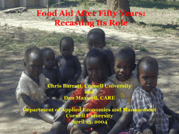 Food Aid Lecture - The Cornell University Dyson School of