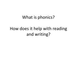 What is phonics? How does it help with reading and writing?