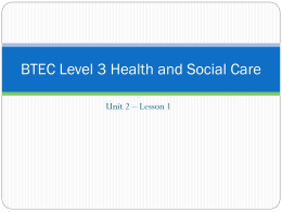 BTEC Level 3 Health and Social Care